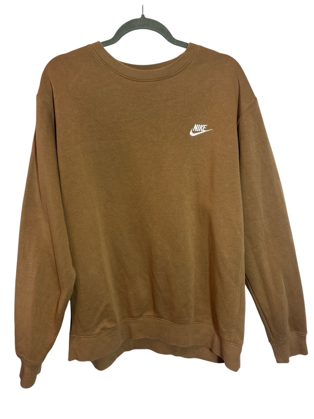 Nike Men's Sportswear Club Fleece Oversized Crewneck Sweatshirt Tan Sz Lg EUC